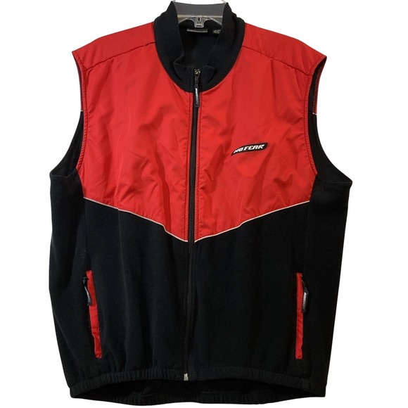 No Fear Other - Vintage No‎ Fear Vest Y2K Moto Red Black Zip Up Mens XL Gorpcore Skate